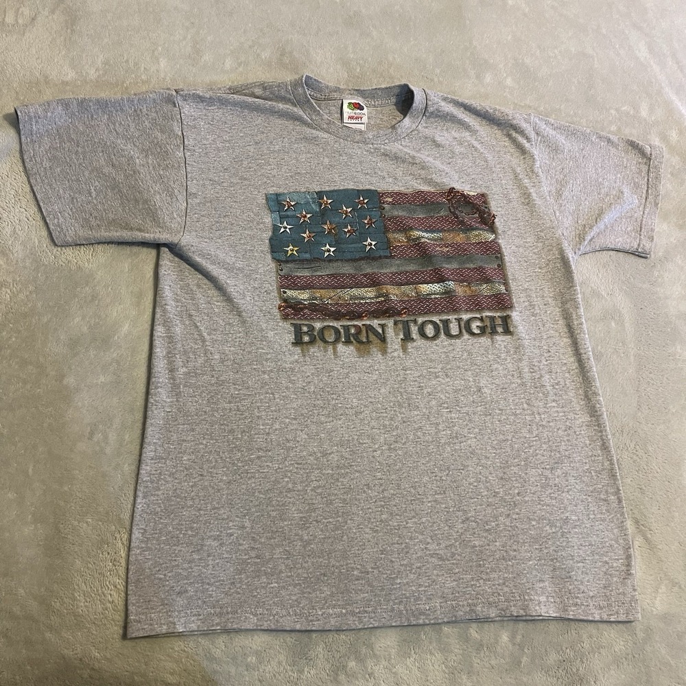 Vintage‎ Shirt Men Large Gray Y2K Workout Streetwear Exercise Crew Neck USA Tee